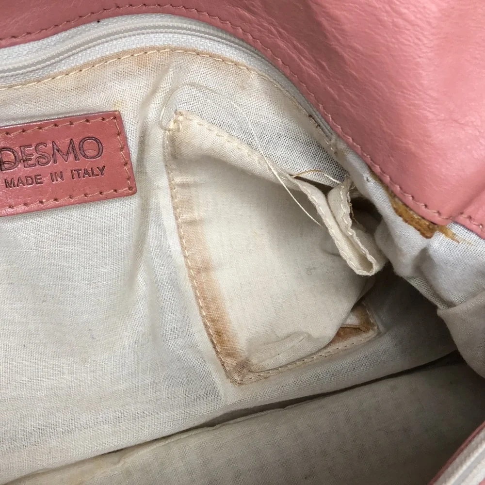 Women's Pink Leather Satchel Shoulder Bag